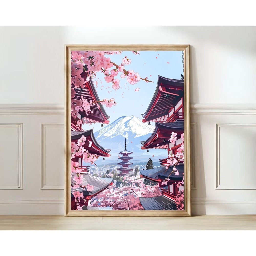 Mount Fuji Print Fuji Illustration Japan Travel Poster Japan Print